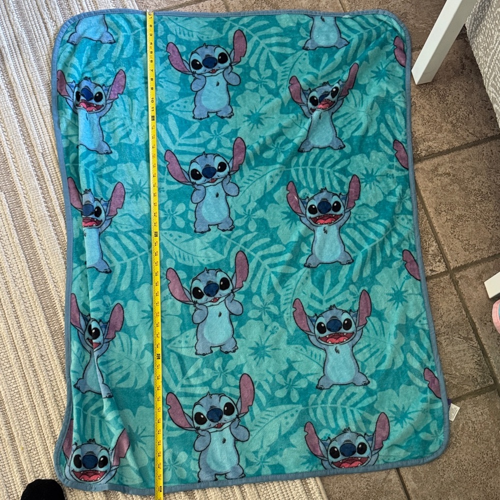 Lilo & Stitch Plush Blue Character Throw Blanket
